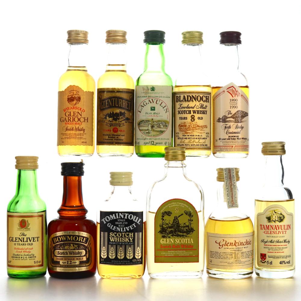 Single Malt Miniatures x 11 / Includes Lagavulin 12 Year Old White Horse