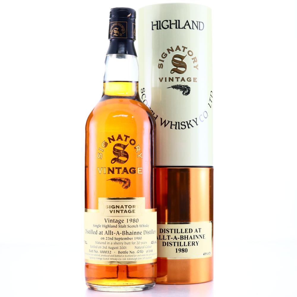 Allt-A-Bhainne 1980 Signatory Vintage 20 Year Old