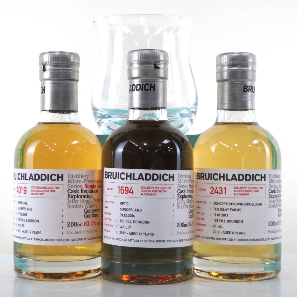 Bruichladdich Micro Provenance Tasting #7 3 x 20cl / With Laddie Dram Glass