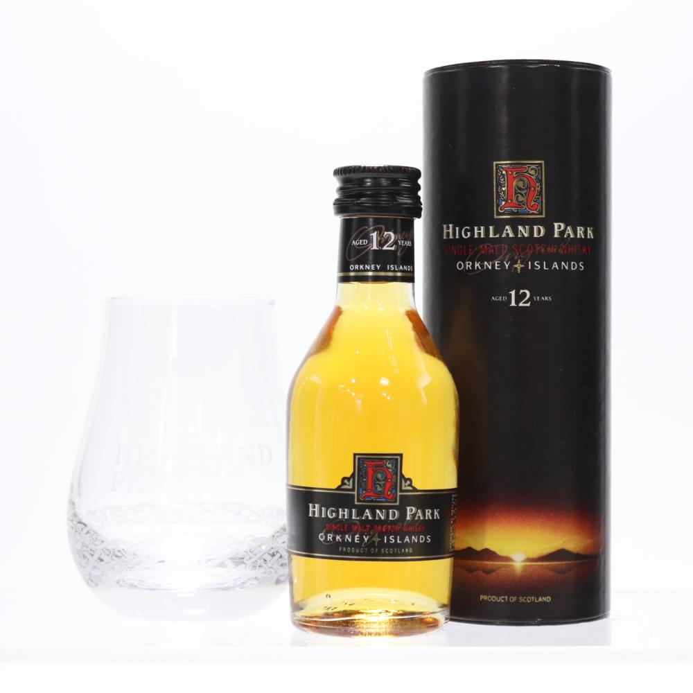 Highland Park 12 Year Old Miniature 5cl & Viking Code Glass