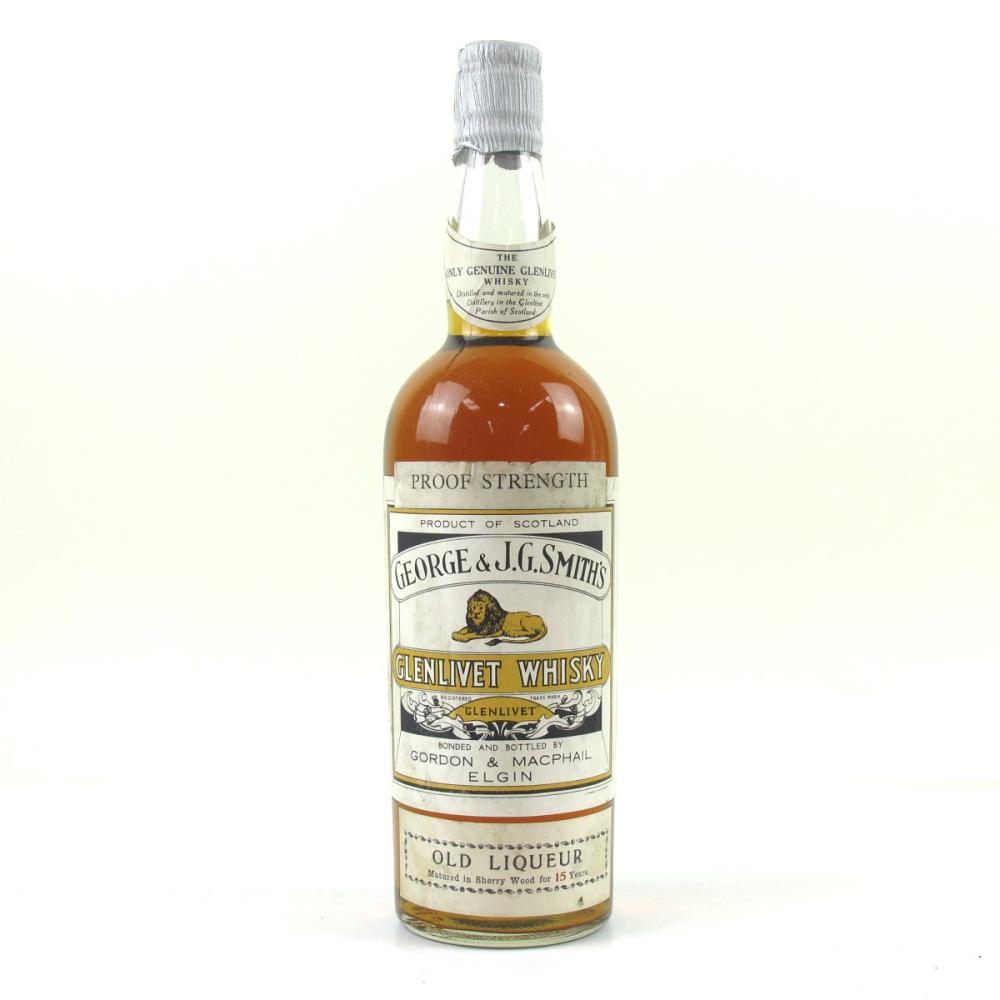 Glenlivet 15 Year Old Gordon and MacPhail 100 Proof 1950s