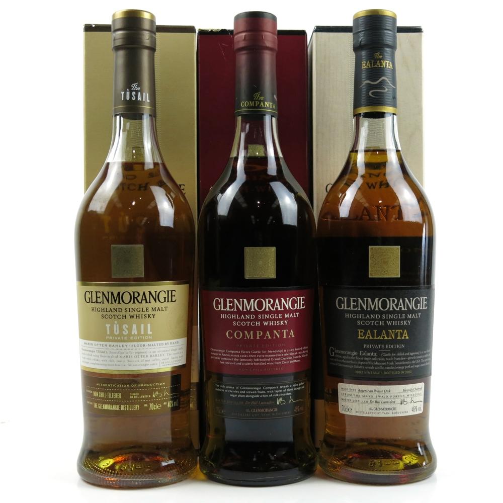 Glenmorangie Ealanta, Tusail, Companta 3 x 70cl