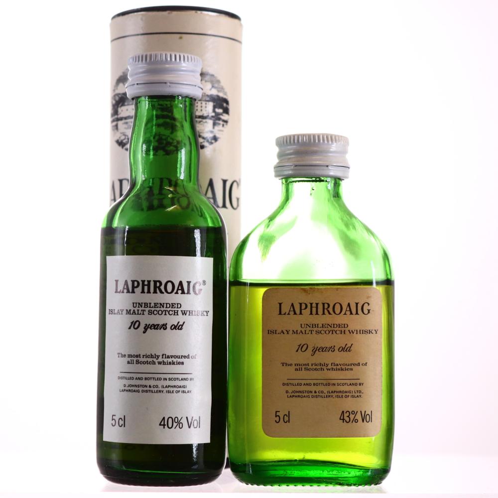 Laphroaig 10 Year Old Miniature x 2 1980s