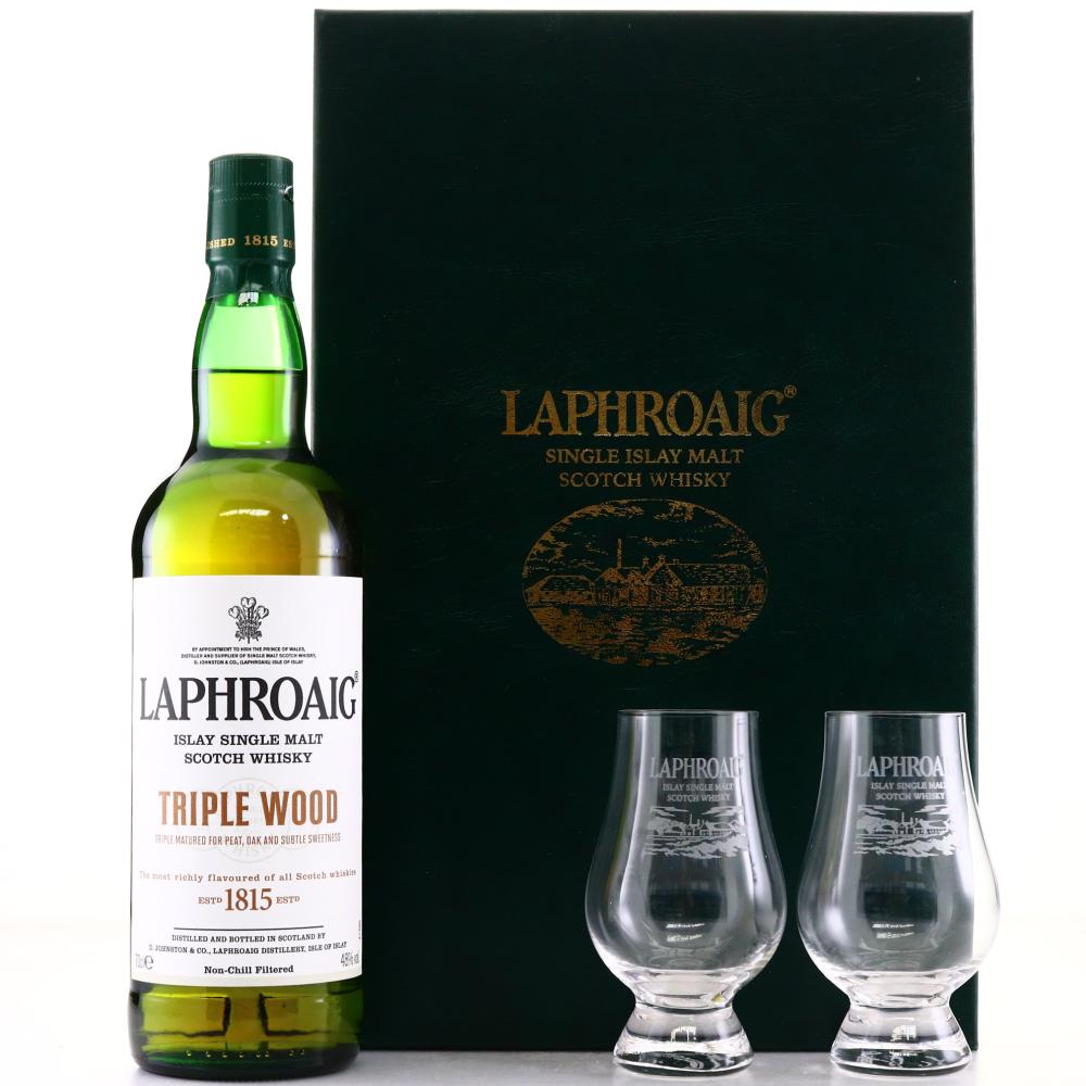 Laphroaig Triple Wood Gift Pack / including Two Glasses