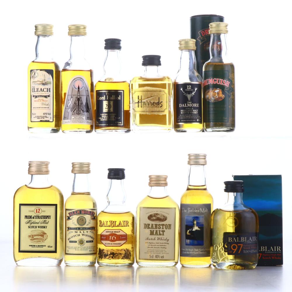 Single Malt Miniatures x 12 / Includes Bowmore Battle of Britain