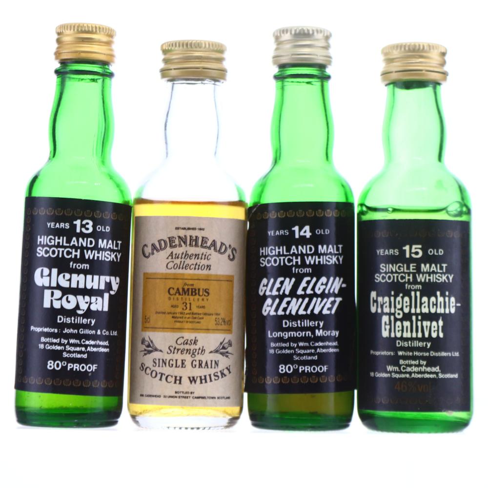 Cadenhead's Miniatures x 4 / Includes Glenury Royal