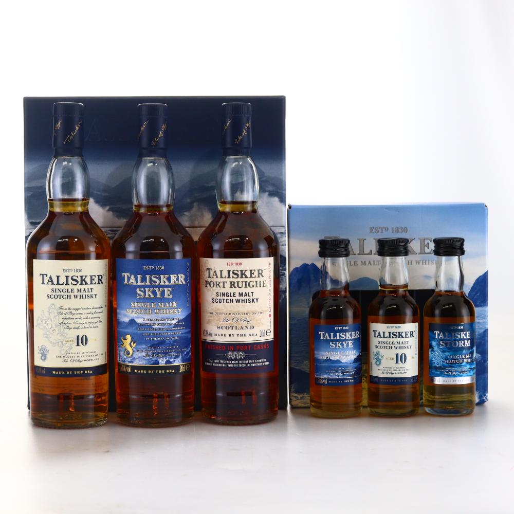 Talisker Gift Packs / 3 x 20cl and 3 x Miniature