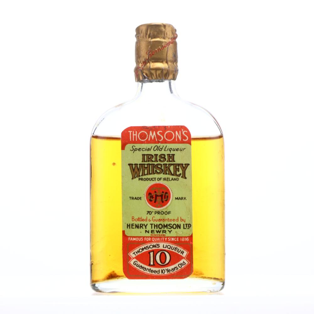 Thomson's 10 Year Old Irish Whiskey Liqueur Miniature circa 1960s