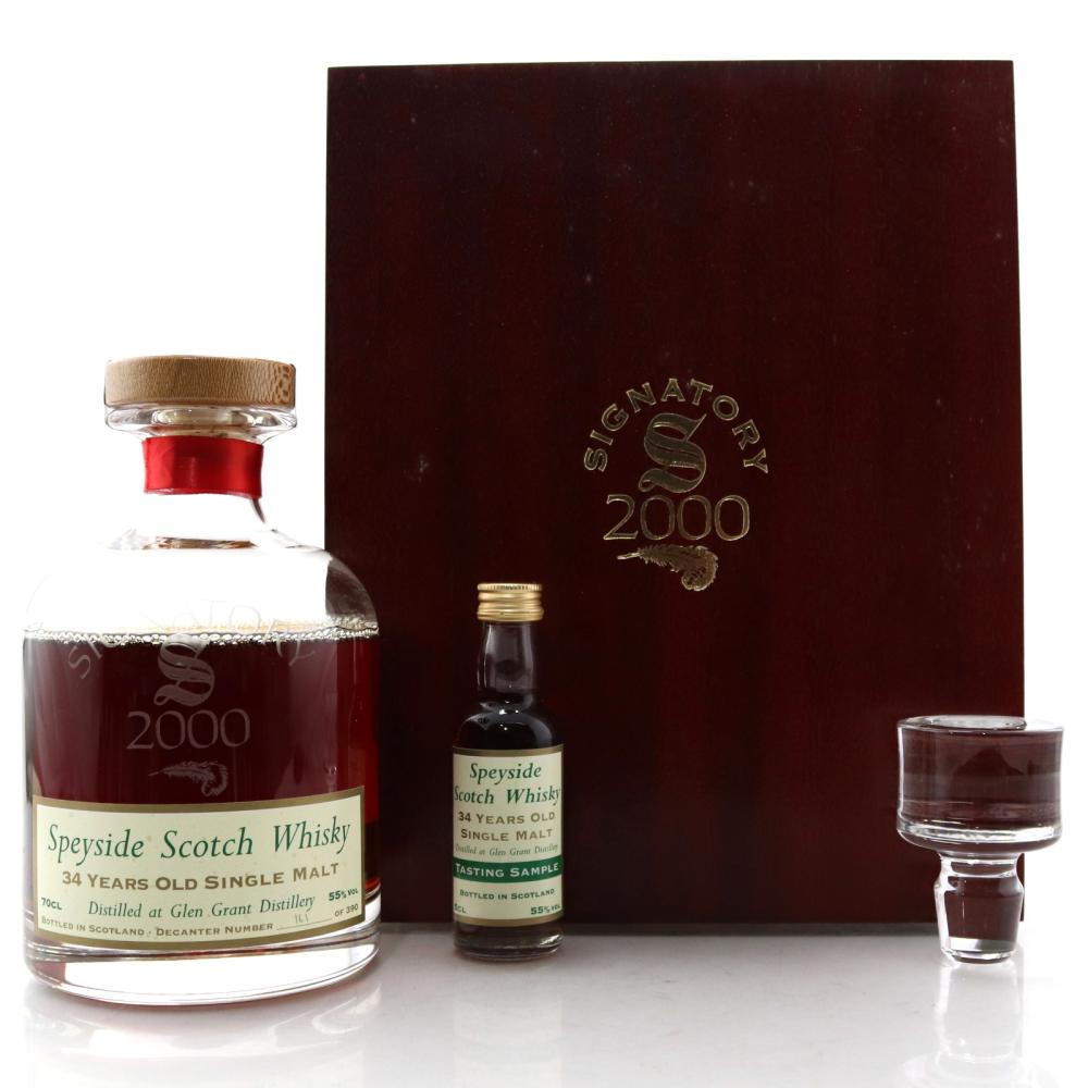 Glen Grant 1965 Signatory Vintage 34 Year Old Decanter / with Miniature 5cl