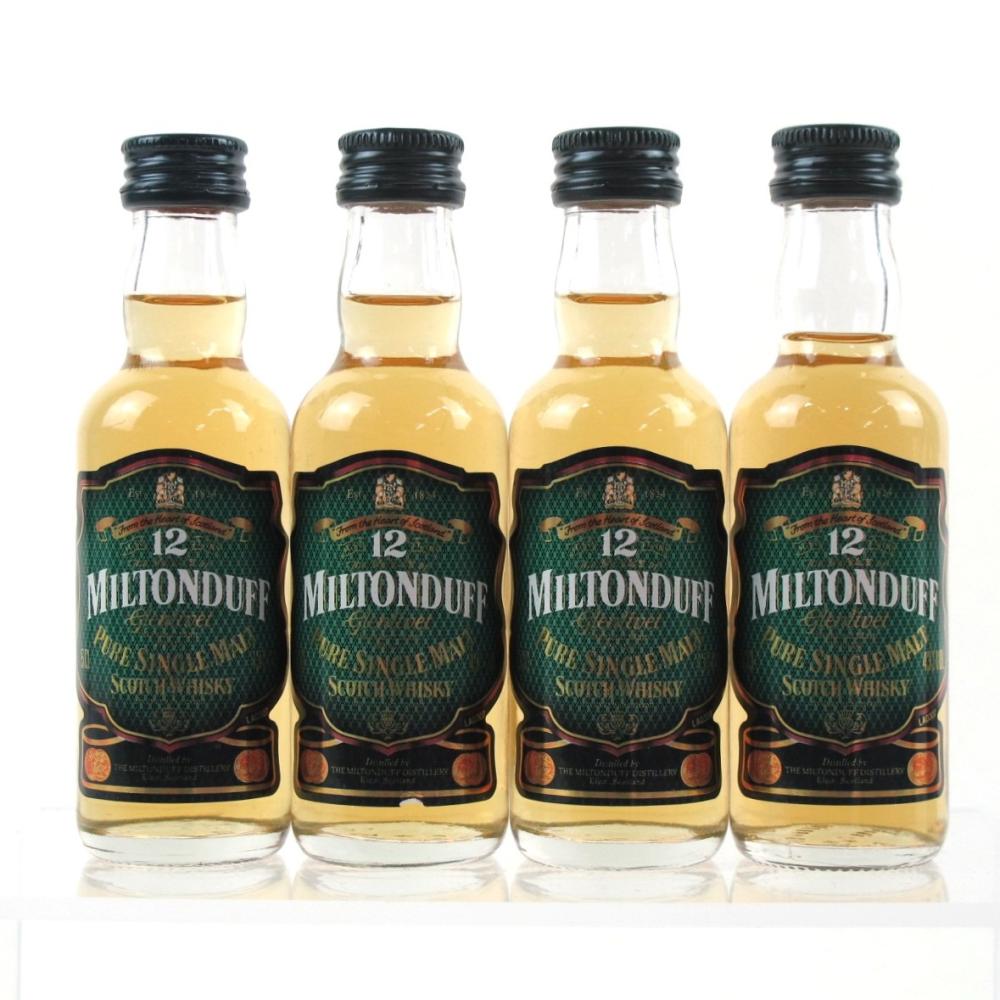 Miltonduff 12 Year Old 5cl Miniatures x 4