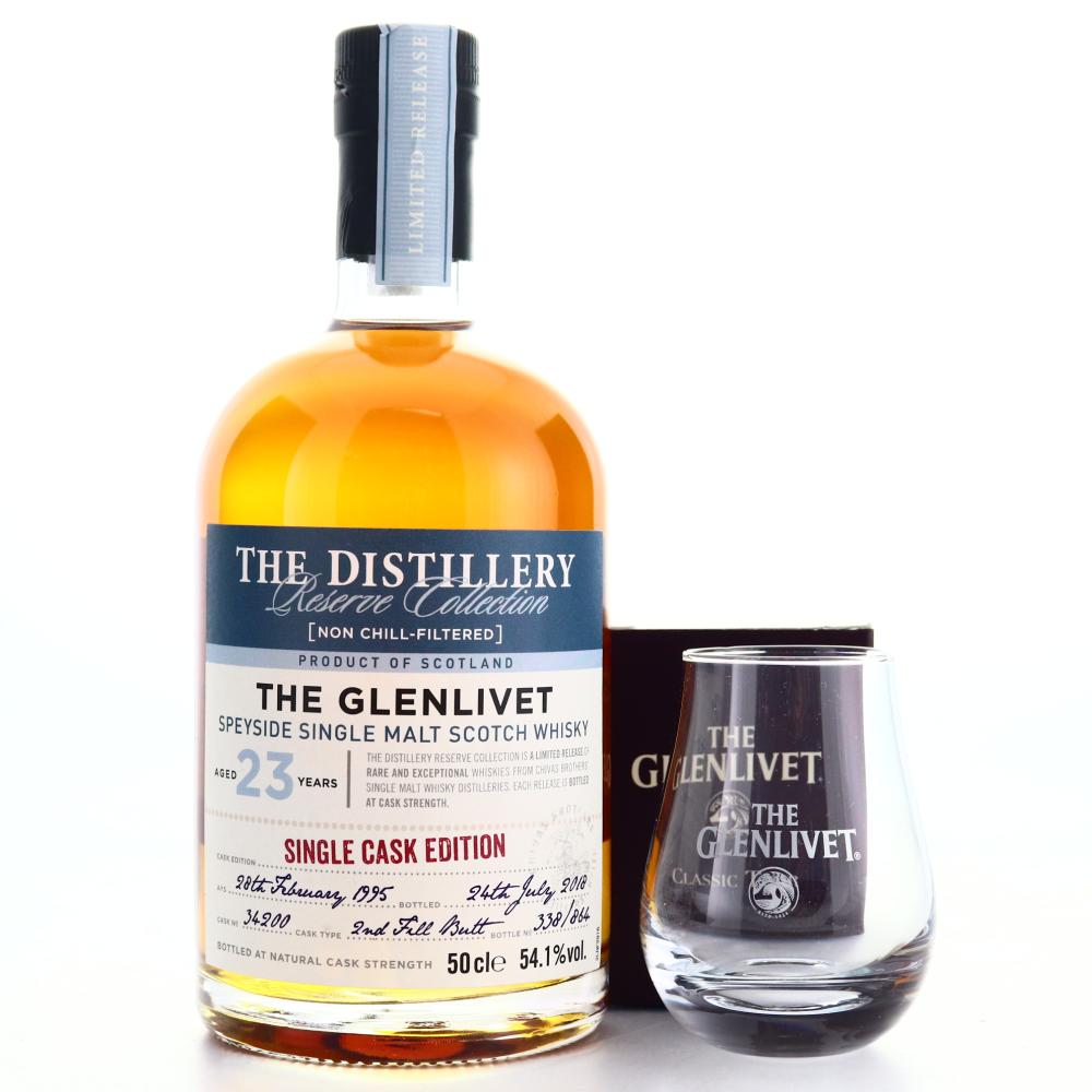 Glenlivet 1995 Reserve Collection 23 Year Old 50cl / Single Cask Edition - with Glass