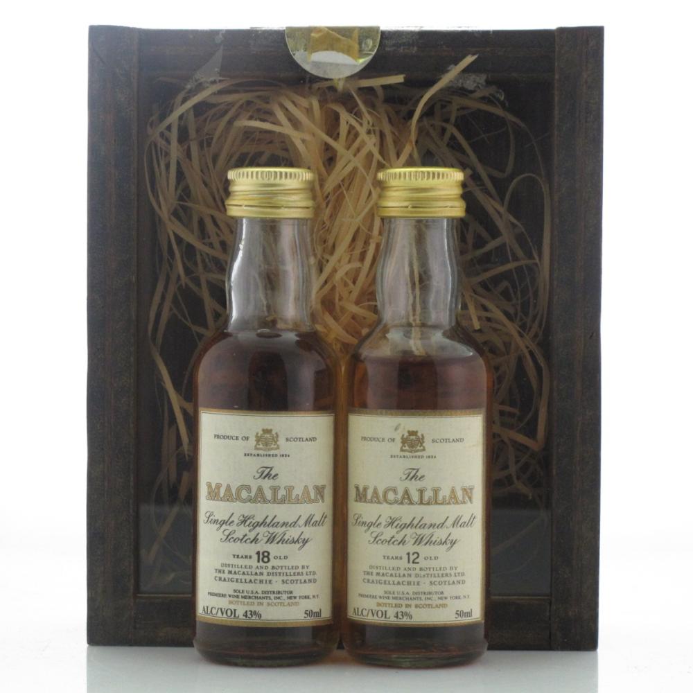 Macallan 12 & 18 Year Old Miniatures 2 x 5cl / US Import