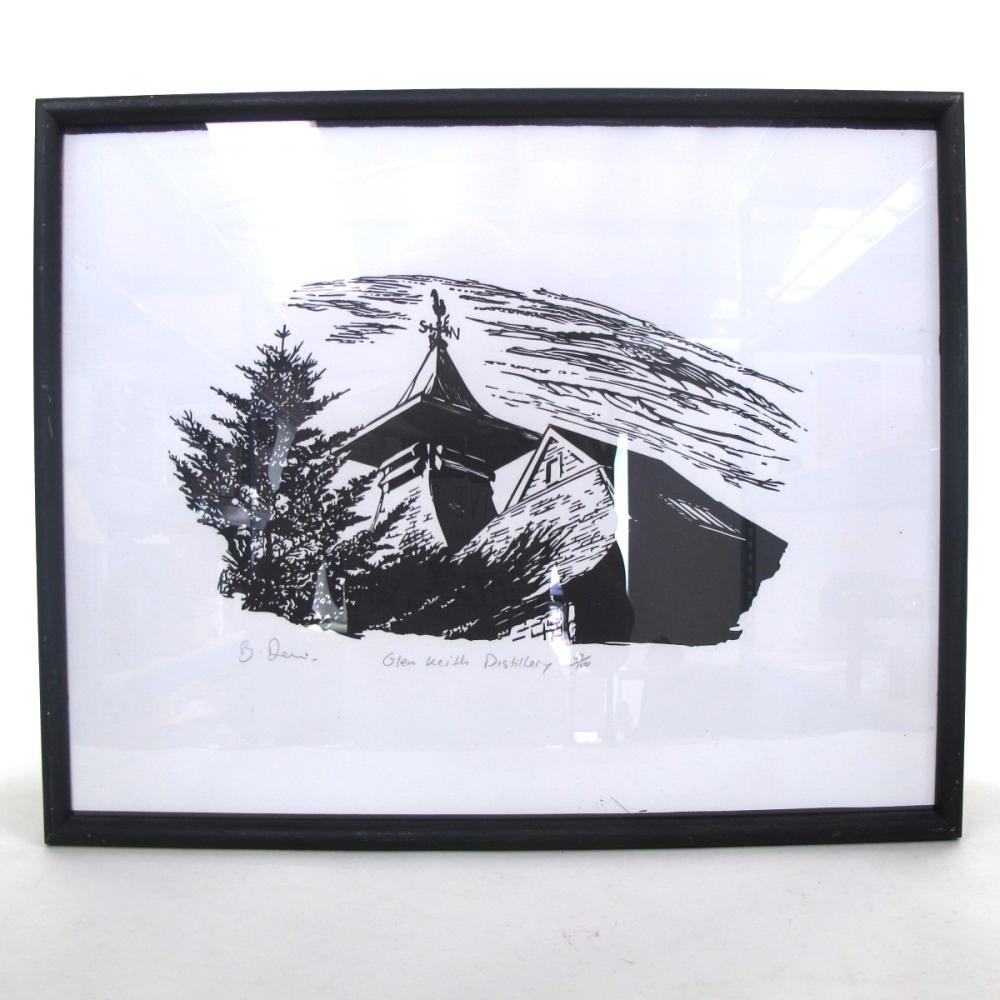 Framed Glen Keith Distillery Print