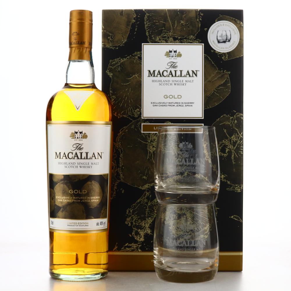 Macallan Gold Limited Edition Gift Pack / with 2 x Glasses