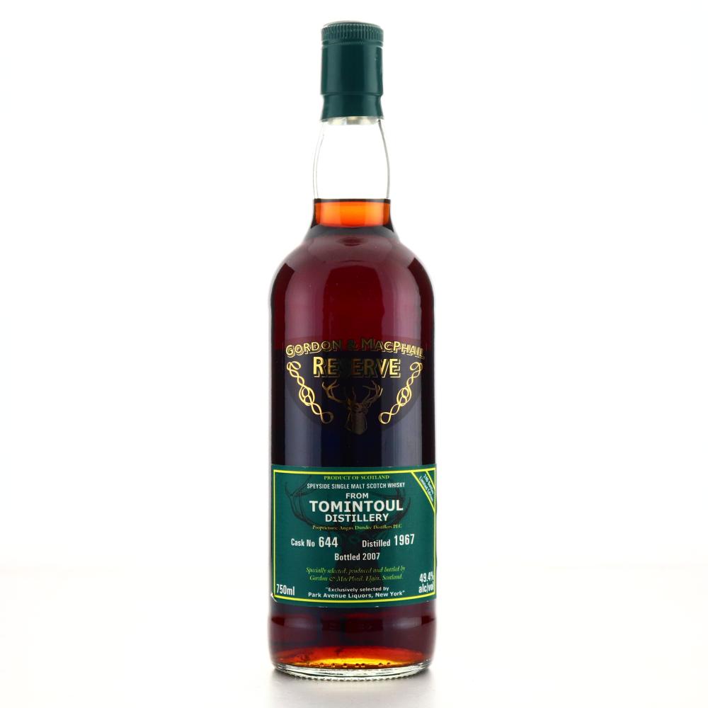 Tomintoul 1967 Gordon and MacPhail 40 Year Old Reserve 75cl / Park Avenue Liquors