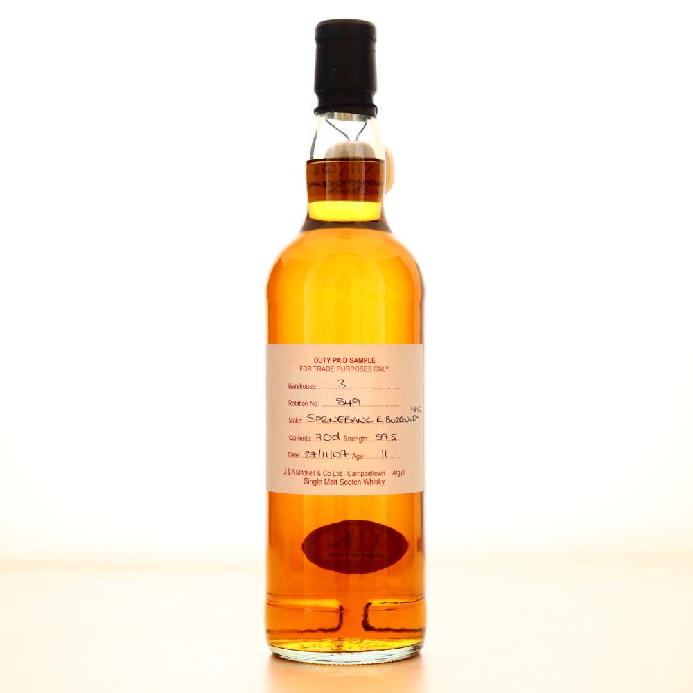 Springbank 2007 Duty Paid Sample 11 Year Old / Refill Burgundy Hogshead