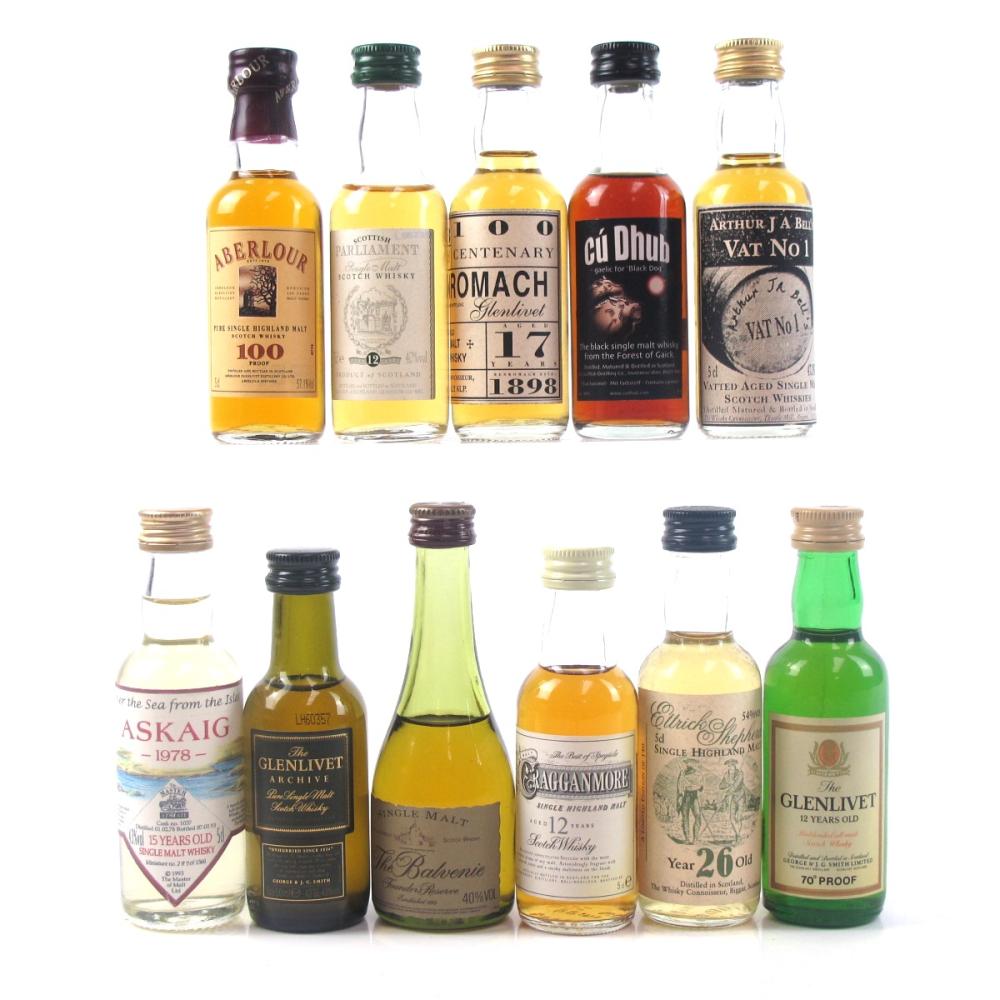 Miscellaneous Single Malt Selection 11 x Miniatures