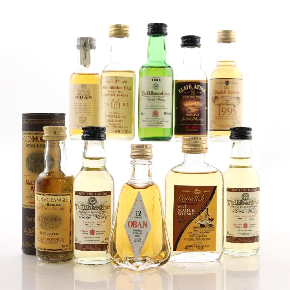 Highland Miniature Selection x 10 / including Clynelish 12 Year Old Ainslie & Heilbron