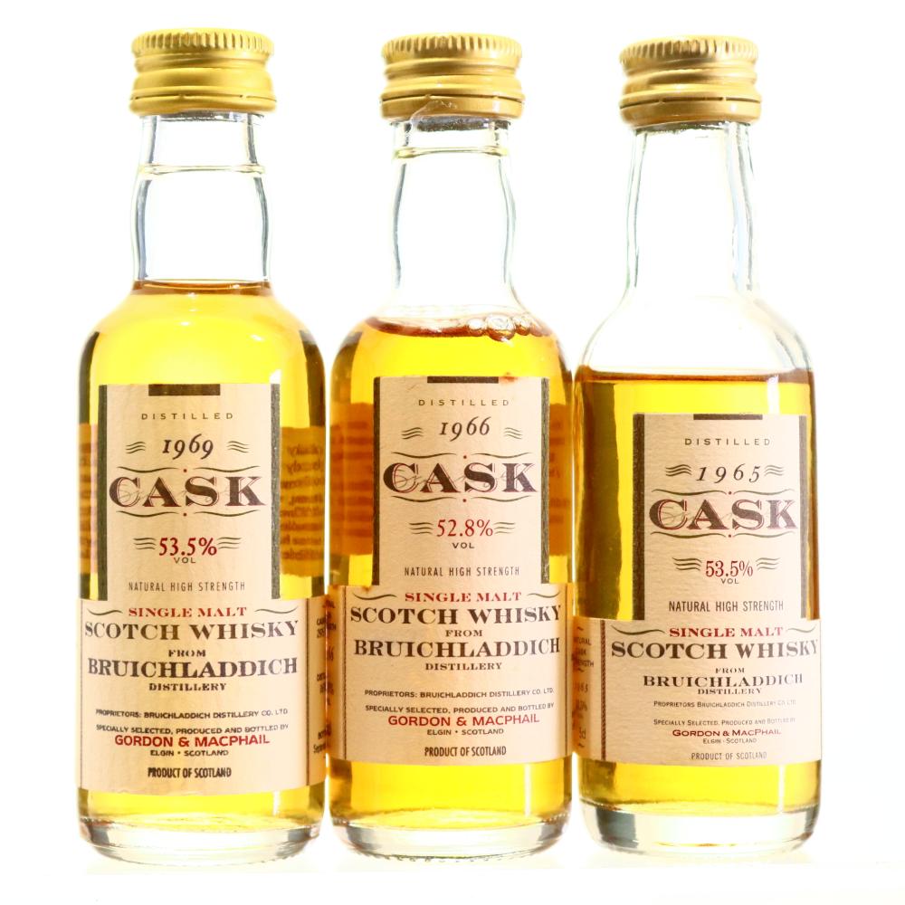 Bruichladdich 1965, 1966 & 1969 Gordon and MacPhail Miniatures x 3