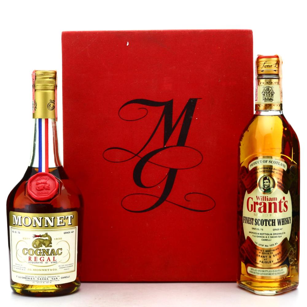 Grant's Stand Fast & Monnet Cognac Regal 1970s 2 x 75cl
