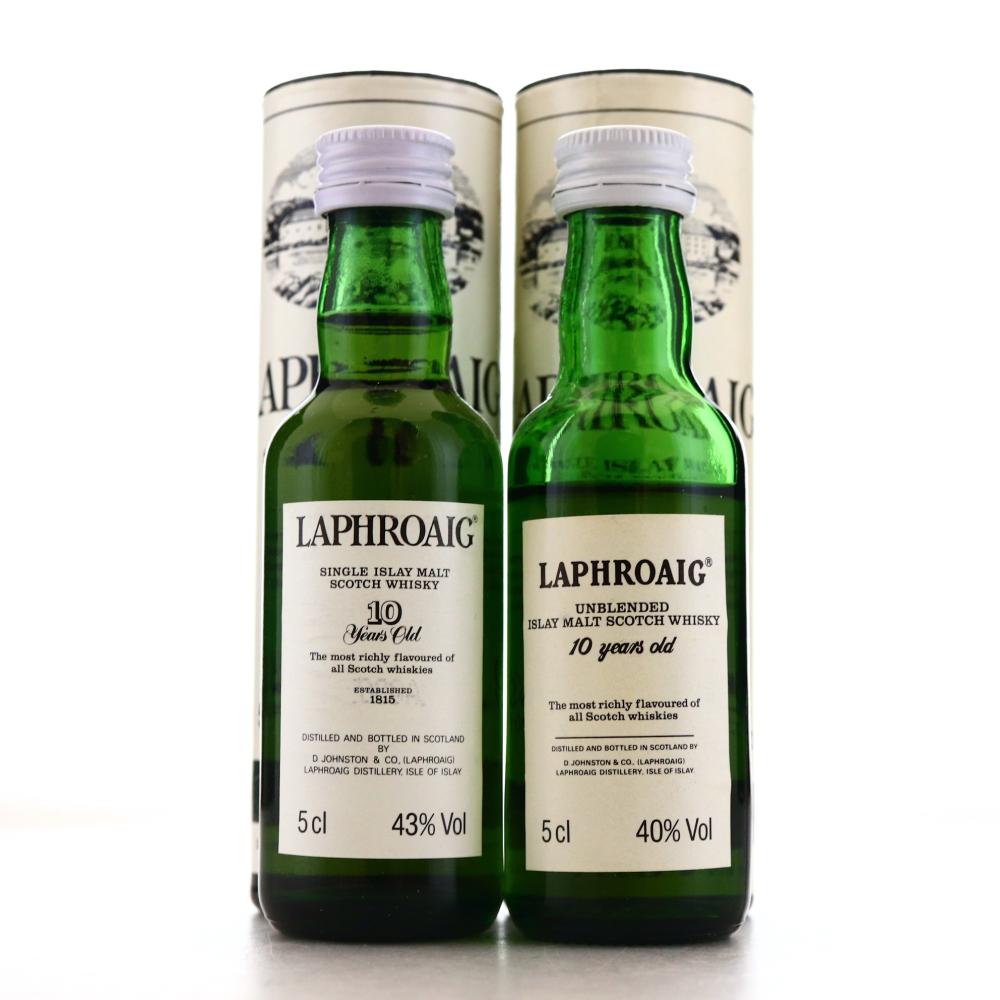 Laphroaig 10 Year Old Miniatures x 2 1980-90s