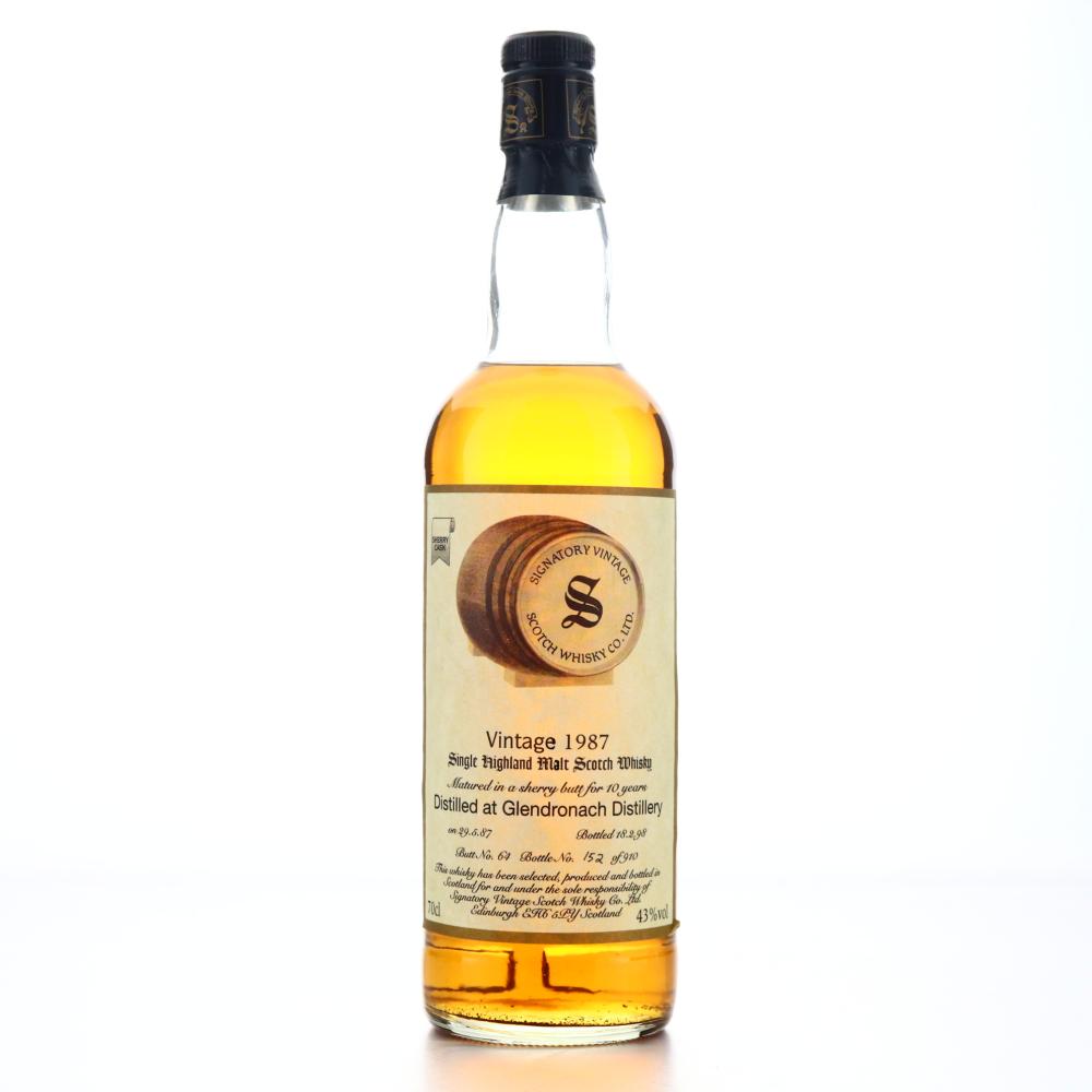 Glendronach 1987 Signatory Vintage 10 Year Old