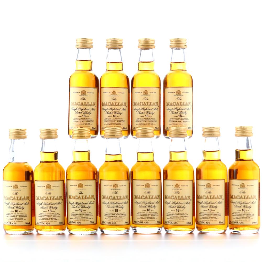 Macallan 18 Year Old Miniature x 12 1990s / Case - US Import