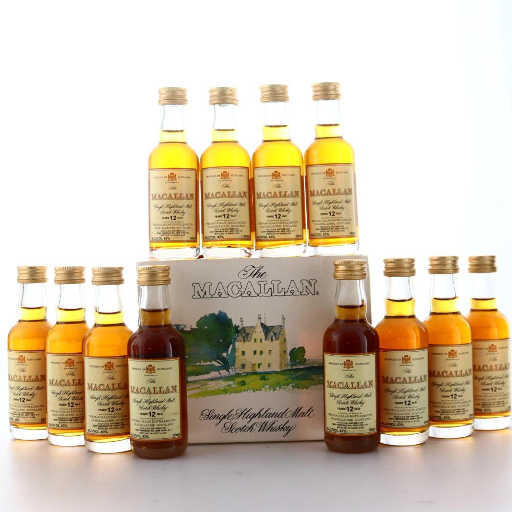 Macallan 12 Year Old Miniature x 12 1990s / Case - US Import
