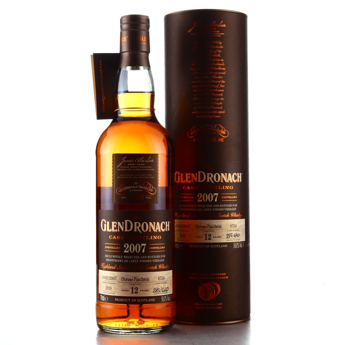 Glendronach 2007 Single Oloroso Cask 12 Year Old #6756 / Deinwhisky.de & Dein Whisky-Versand