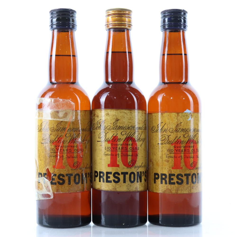 Preston's Jameson 10 Year Old Half Bottle x 3 1960s