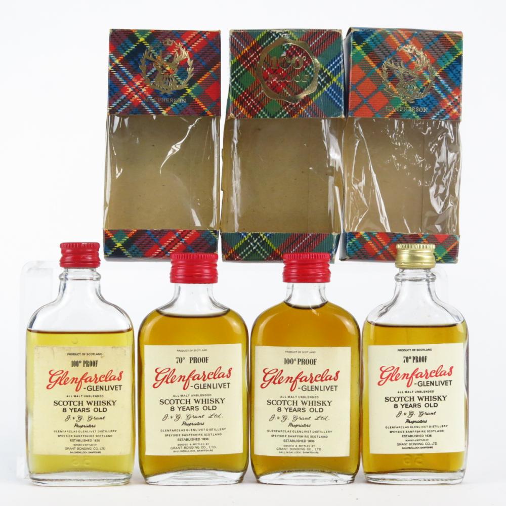 Glenfarclas 8 Year Old Miniatures x 4 1970s