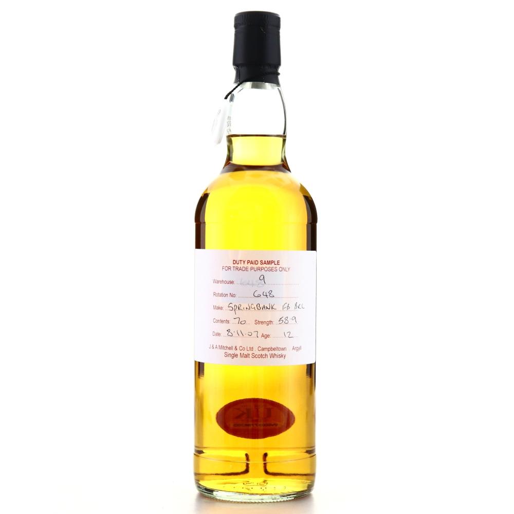 Springbank 2007 Duty Paid Sample 12 Year Old / Fresh Bourbon Barrel