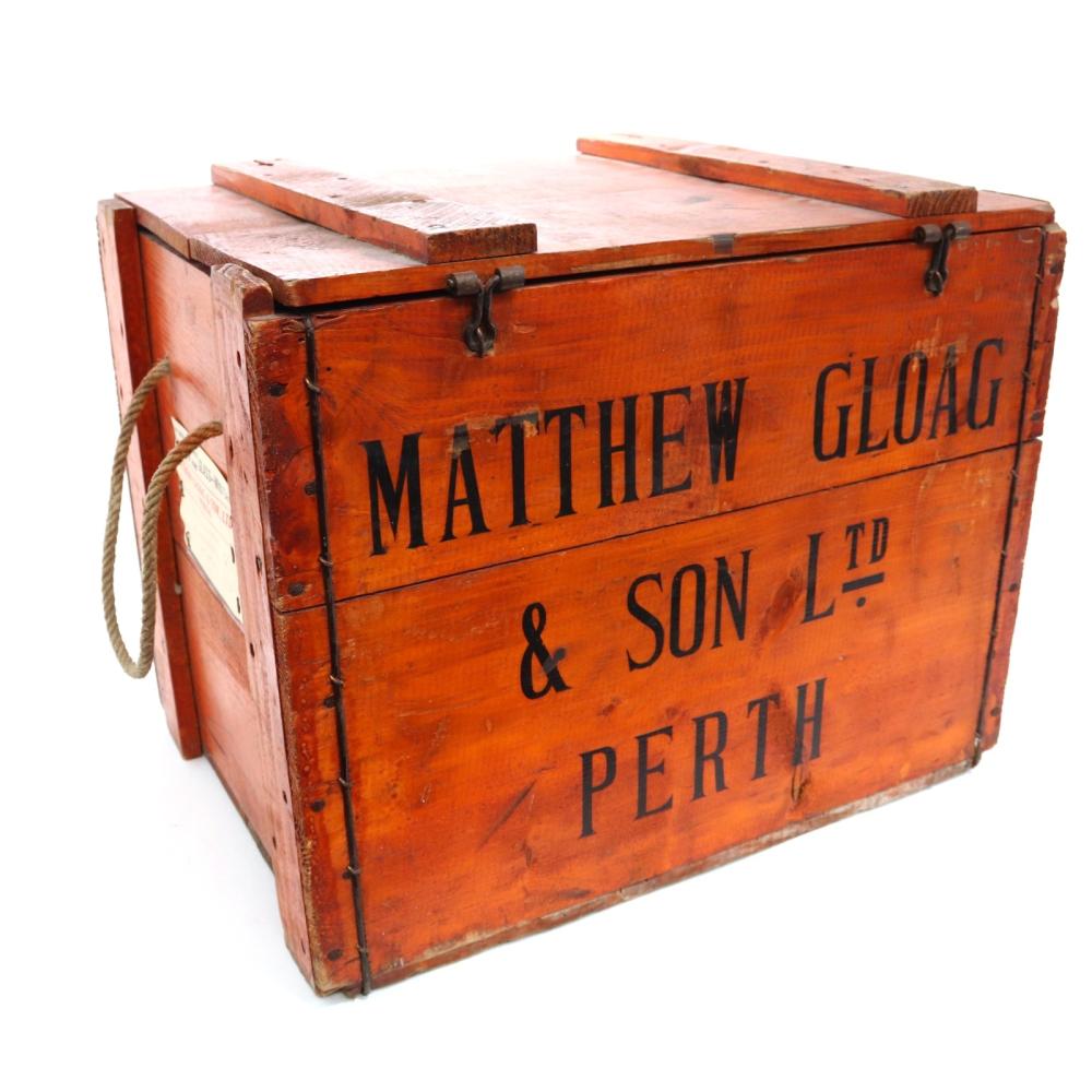 Matthew Gloag & Son Wooden Whisky Crate 1950s