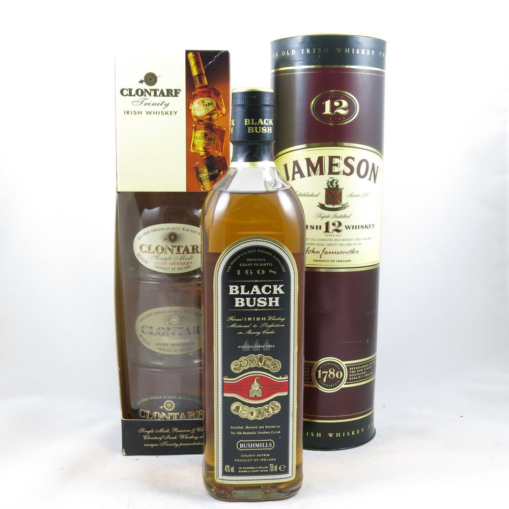 Jameson 12 Year Old, Clontarf Trinity Giffset and Bushmills Black Bush