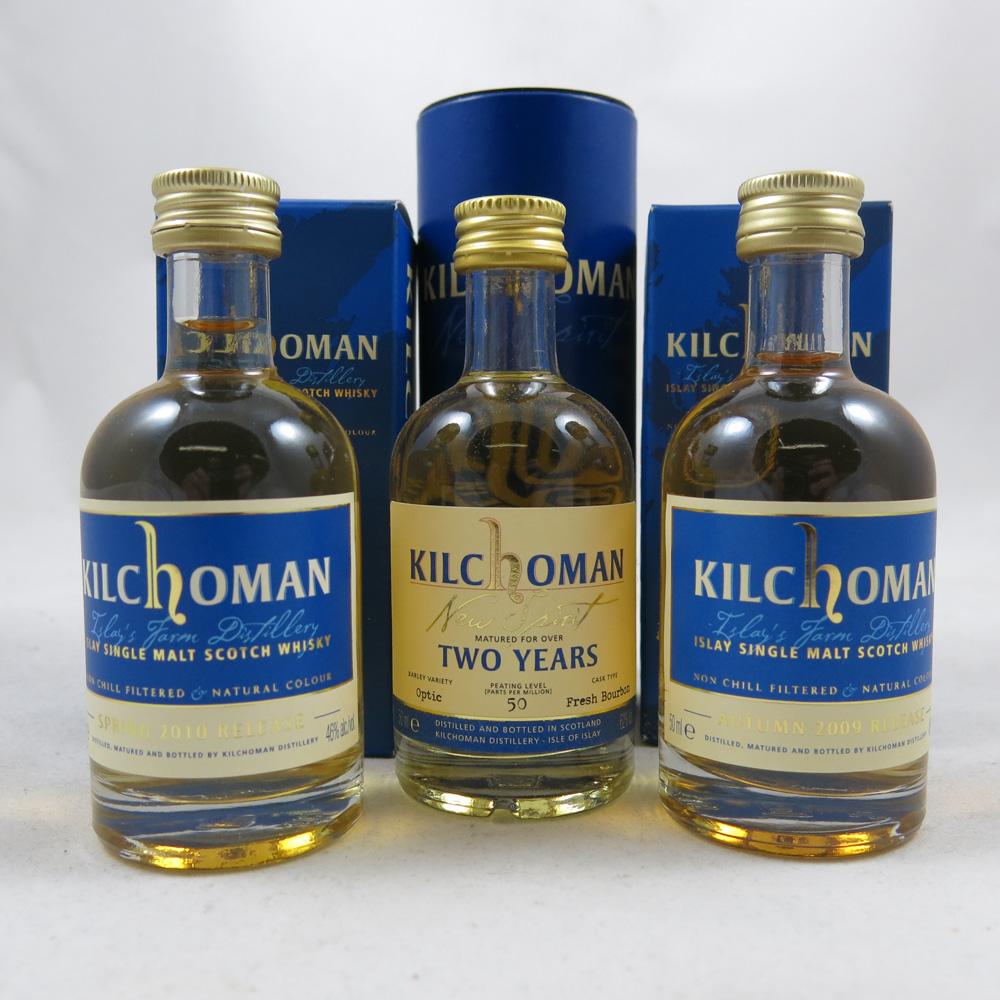 Kilchoman Miniature Selection (Autumn 2009, Spring 2010 and 2 Year Old Spirit) 3 x 5cl