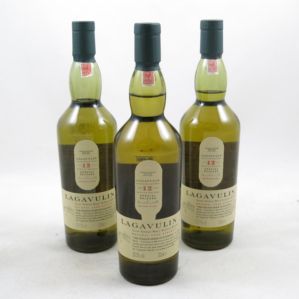 Lagavulin 12 Year Old 2005, 2006 and 2007 3 x 20cl