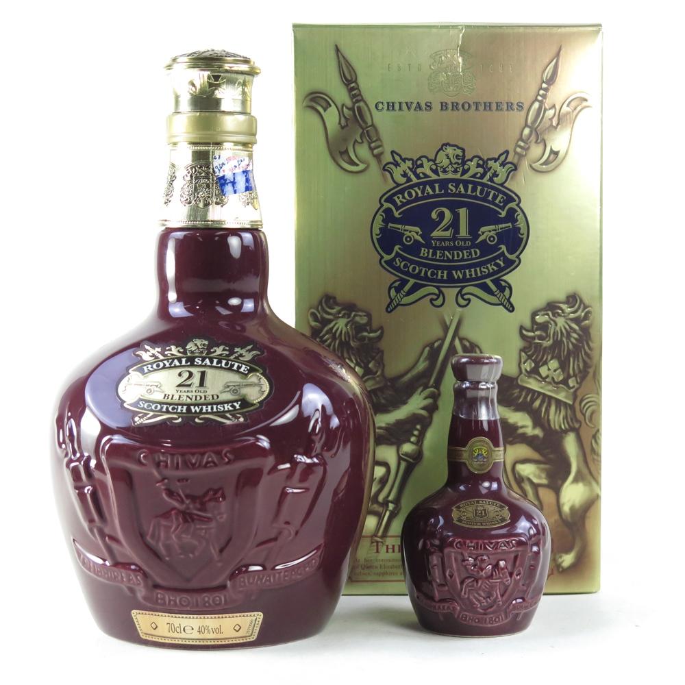 Chivas Regal 21 Year Old Royal Salute Including 5cl Miniature / Asian Import