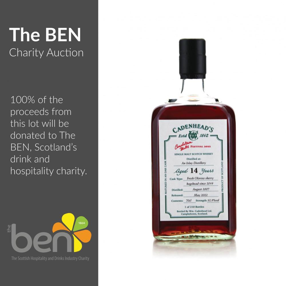 Islay Single Malt 2007 Cadenhead's 14 Year Old / Campbeltown Malts Festival 2022 - The Ben Charity Lot
