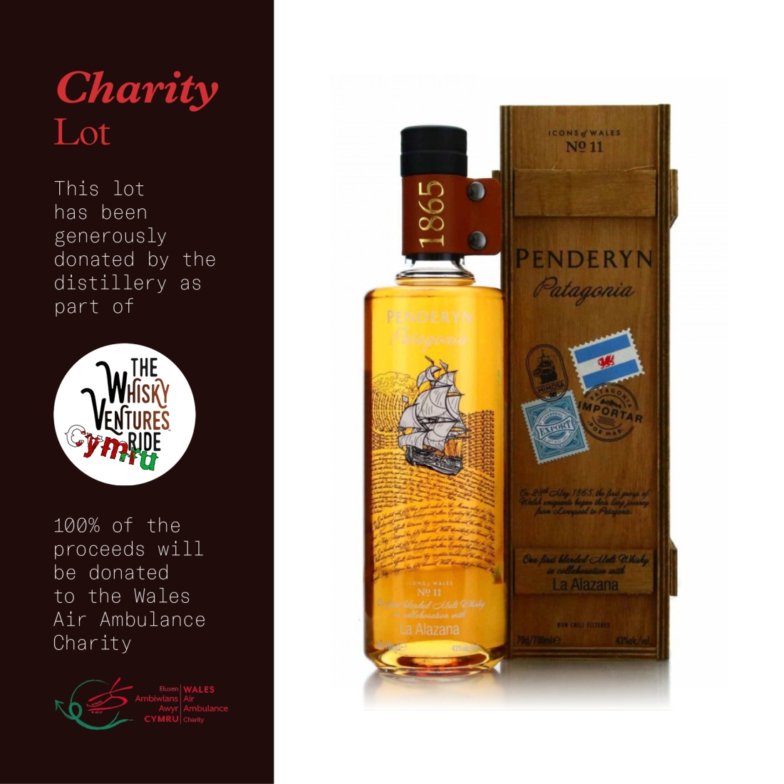 Penderyn Icons of Wales #11 Patagonia / The Whisky Ventures Ride - Charity Lot