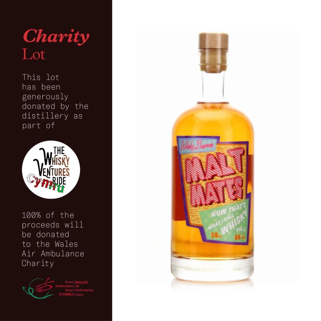 In The Welsh Wind Malt Mates 50cl / The Whisky Ventures Ride - Charity Lot