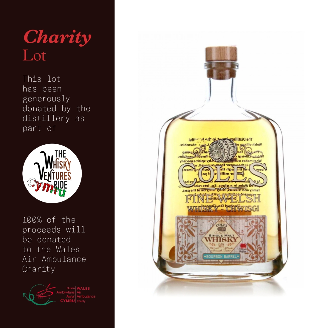 Coles Fine Welsh Whisky -  / The Whisky Ventures Ride - Charity Lot