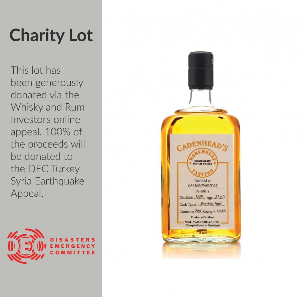 Cameronbridge 1989 Cadenhead's 31 Year Old Warehouse Tasting / WARI Charity Lot